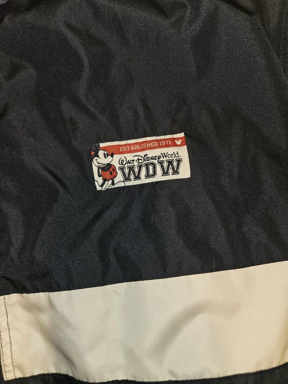 Disney Navy and White Hooded Windbreaker Jacket Size M